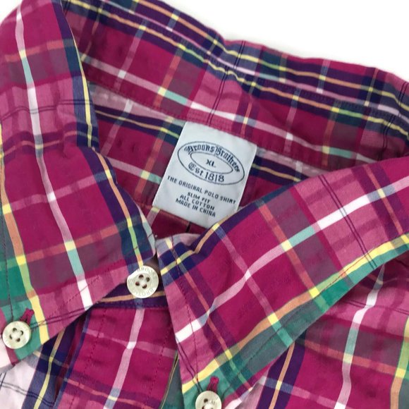 Brooks Brothers Slim Fit Seersucker Plaid Shirt XL - Picture 10 of 10